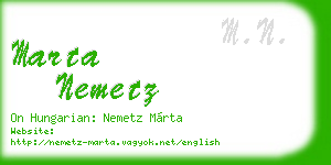 marta nemetz business card